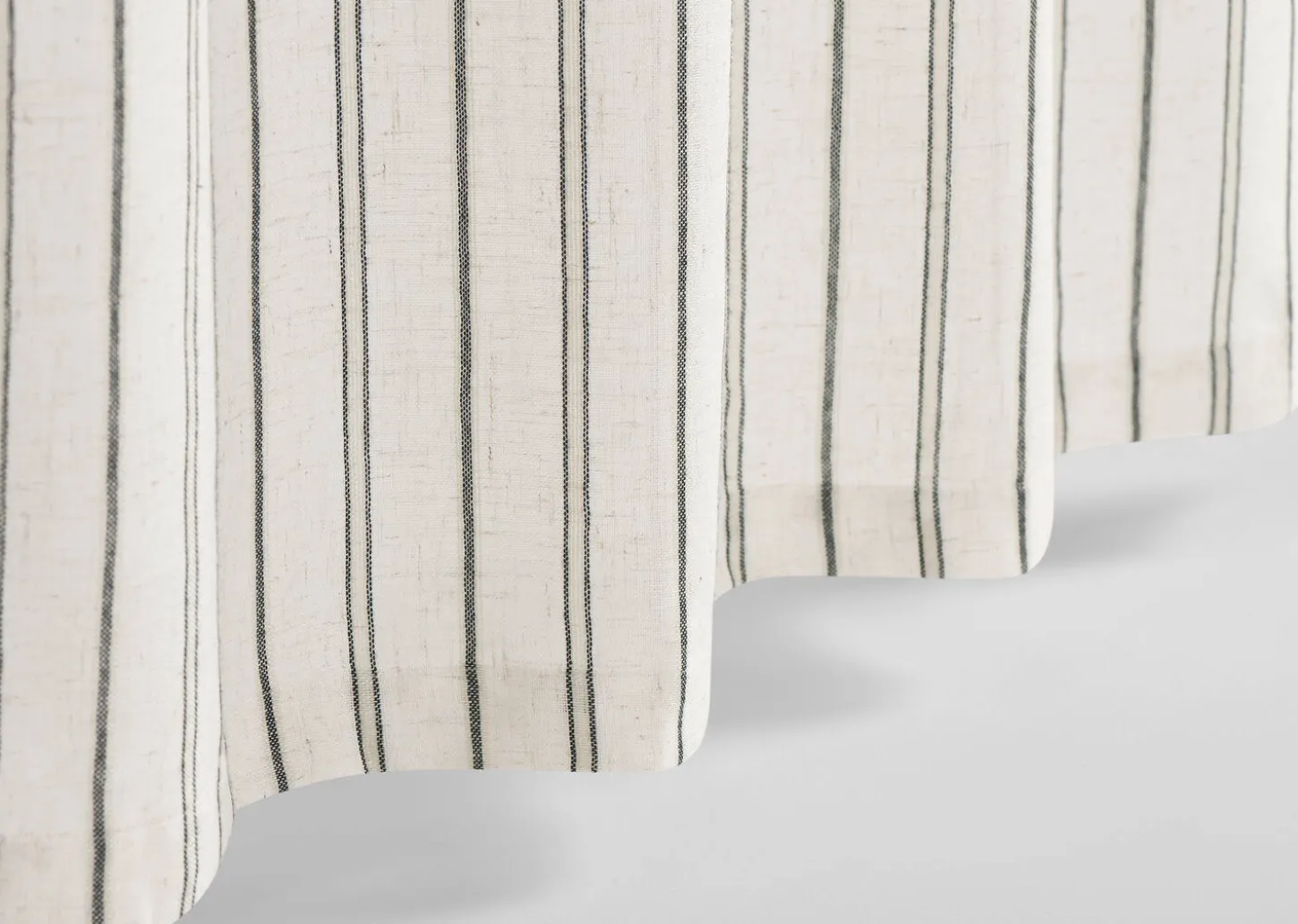 Aelene Striped Curtain Panel 96" Ivory/Black