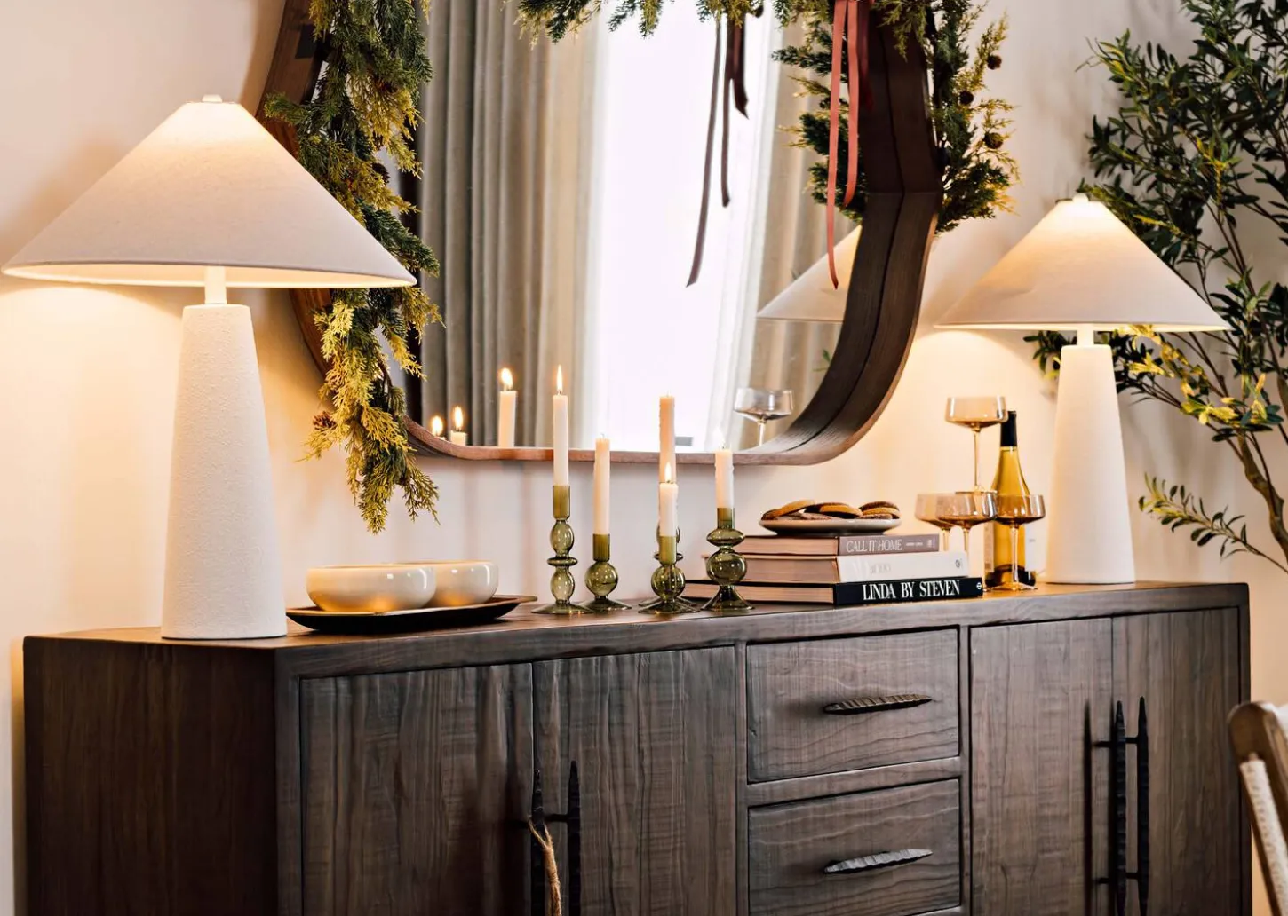 Ashern Wall Mirror Walnut