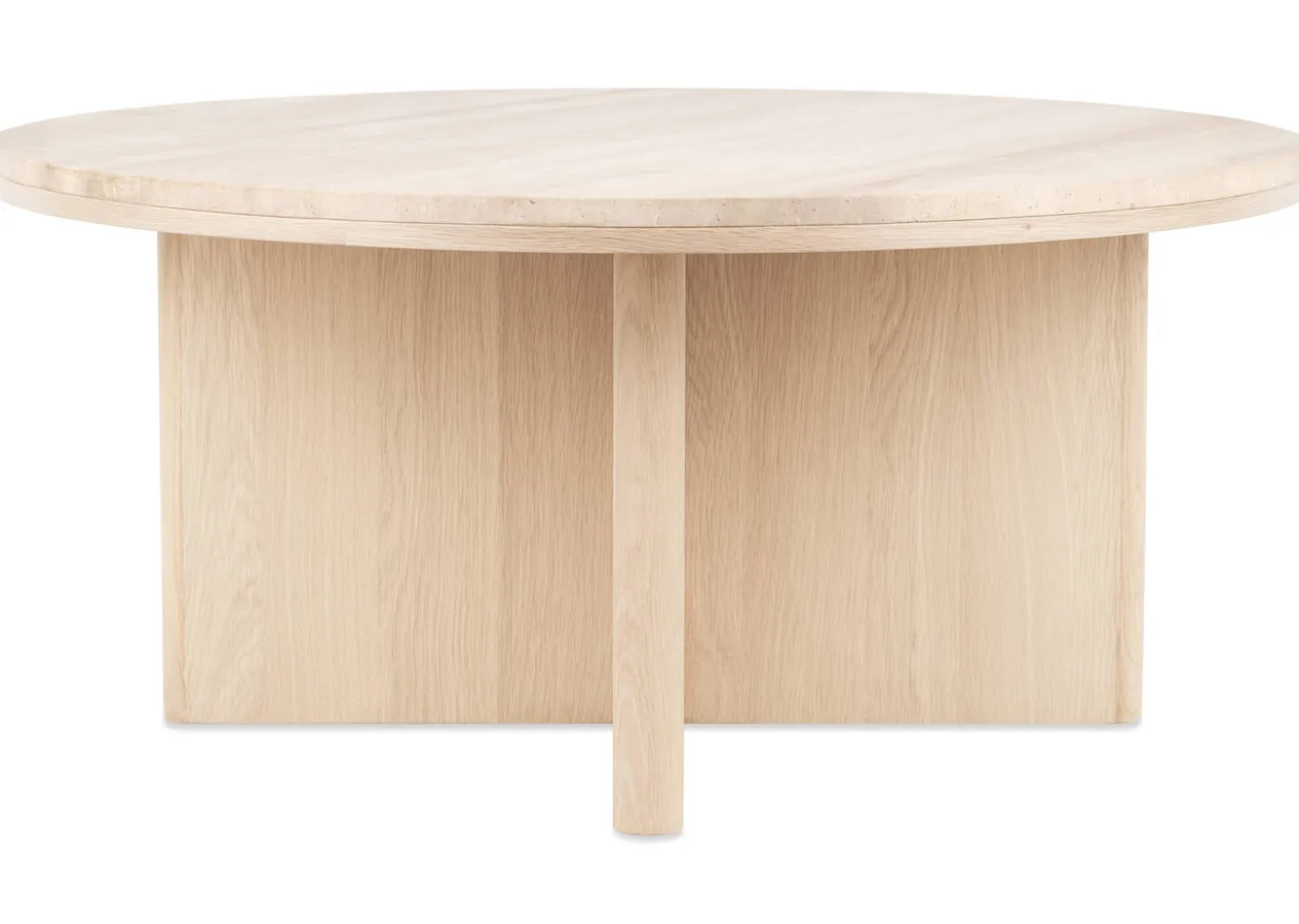 Bocelli Round Coffee Table -Lia Blonde/Travertine