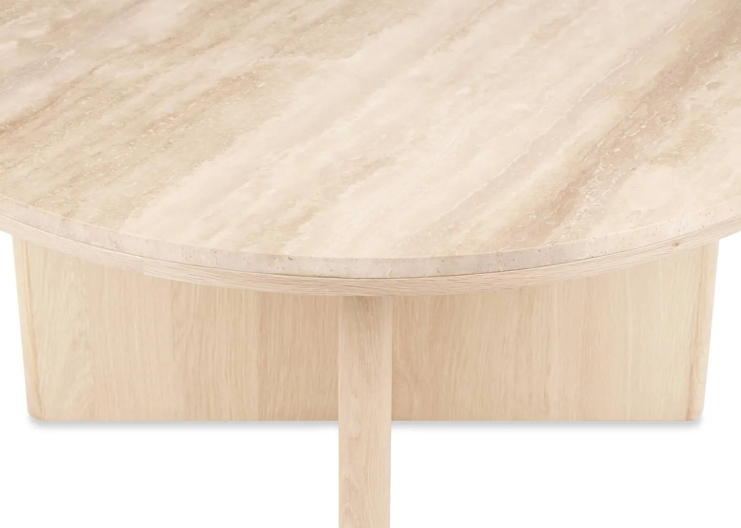 Bocelli Round Coffee Table -Lia Blonde/Travertine