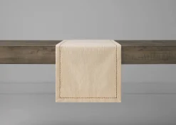 Crinkle Stitched Table Runner Natural