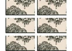 Hydrangea Napkin Set of 6 Natural/Black