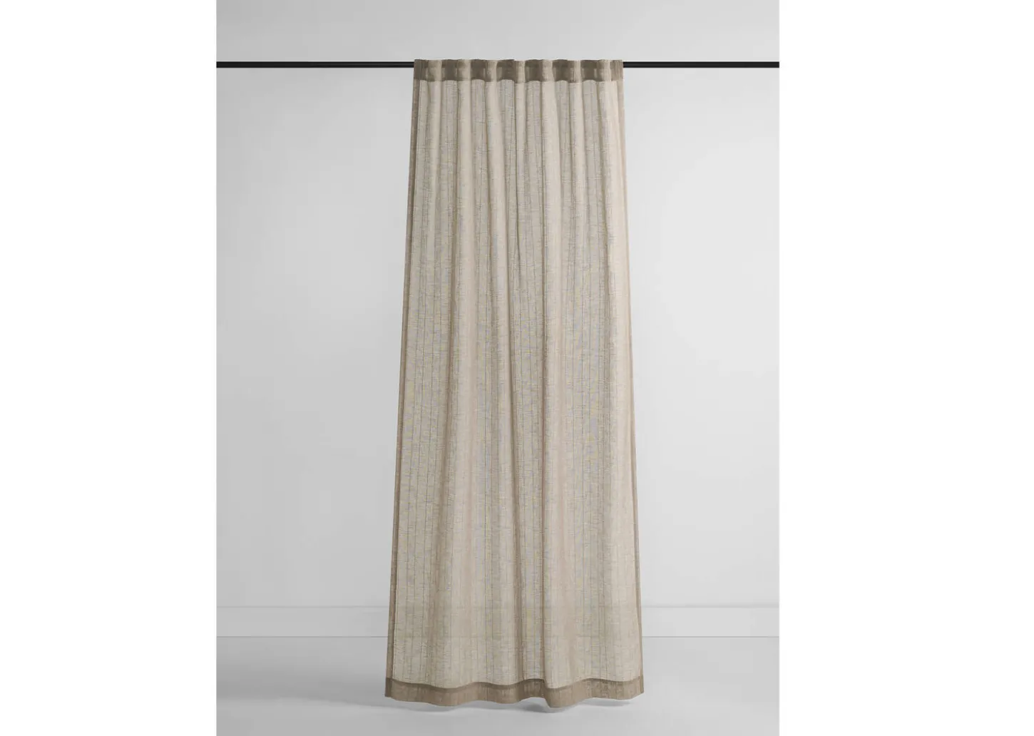 Ivan Striped Sheer Curtain Panel 96" Mushroom