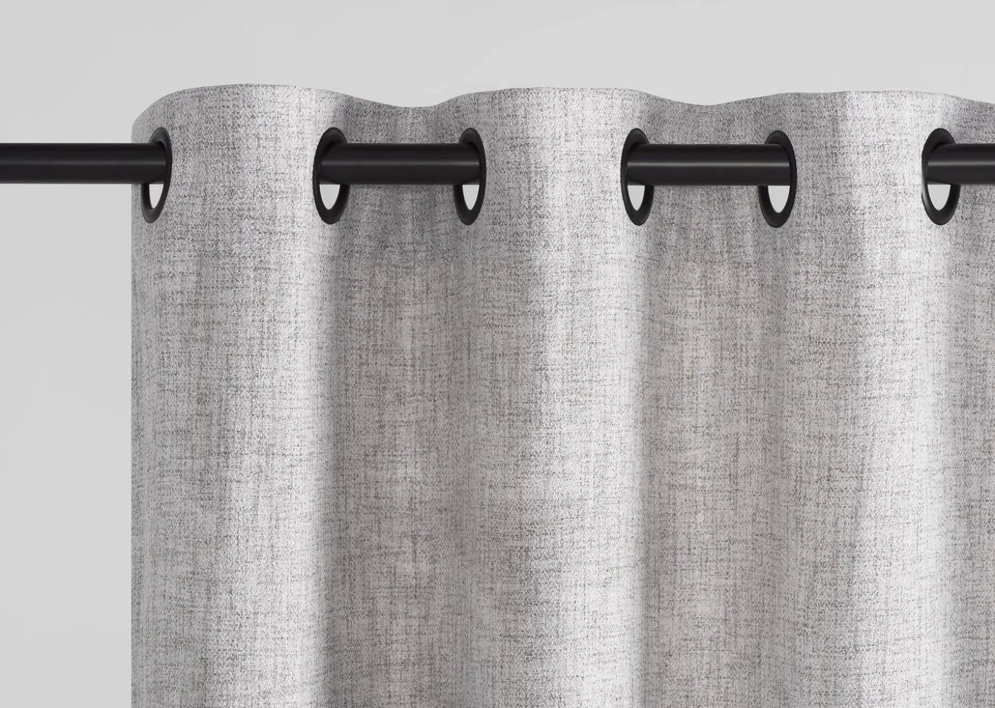 Kendra Curtain Panel 96" Grey/Black Grommet