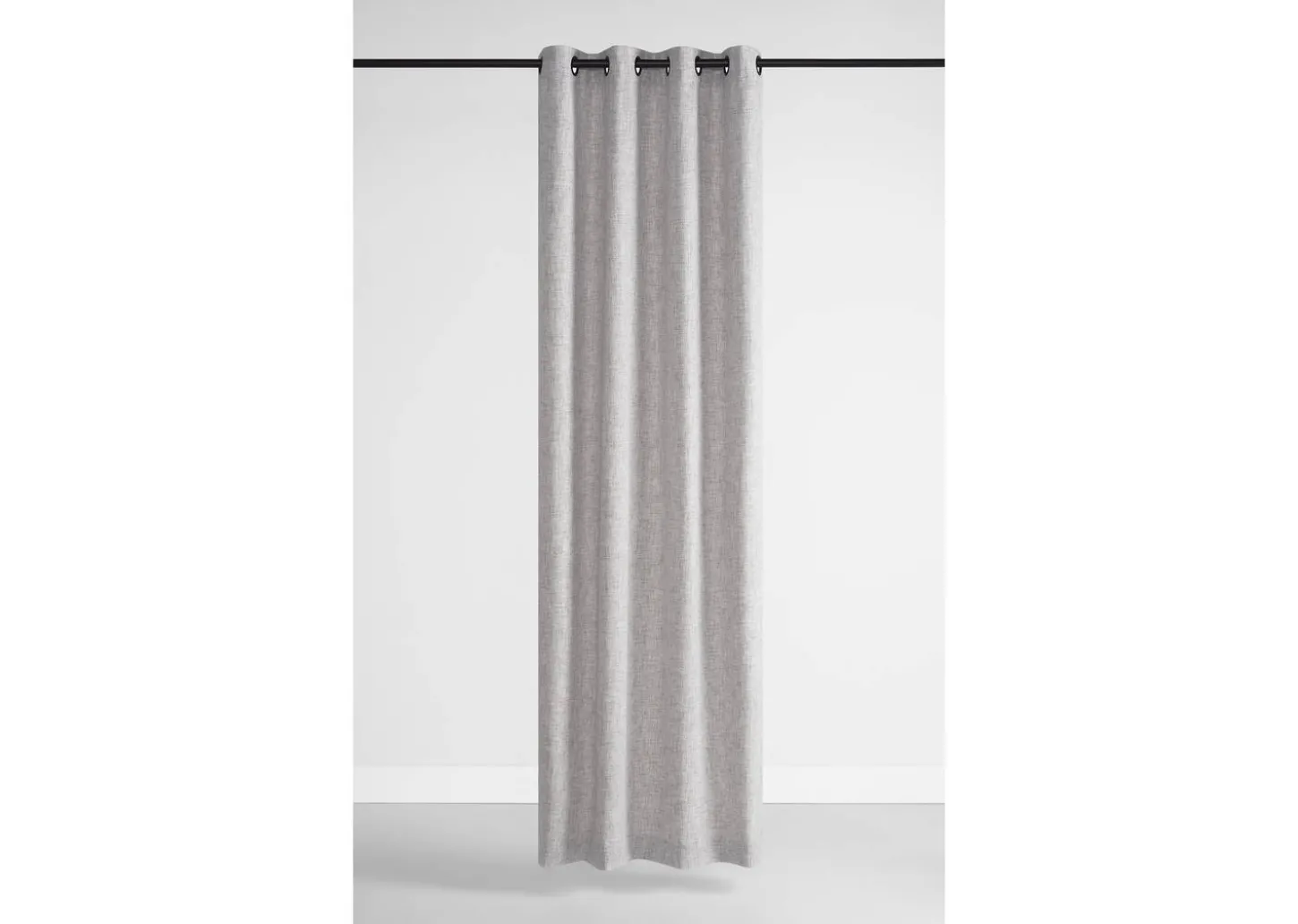 Kendra Curtain Panel 96" Grey/Black Grommet