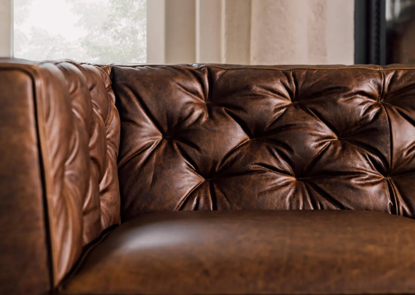 Marcello Leather Sofa -Waco Tobacco