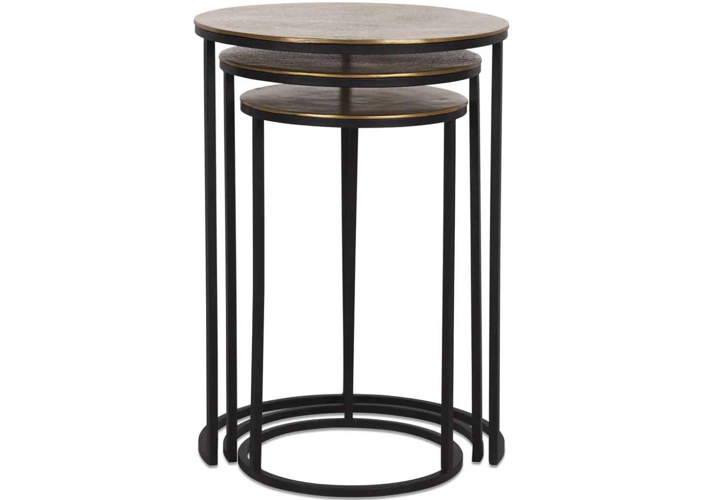 Mirri Recycled Metal Nesting Table Set -Brass