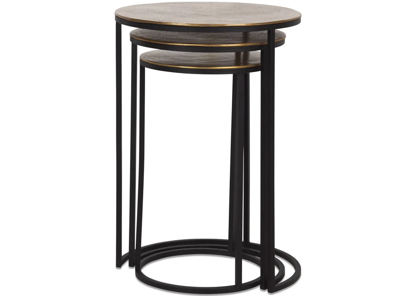 Mirri Recycled Metal Nesting Table Set -Brass