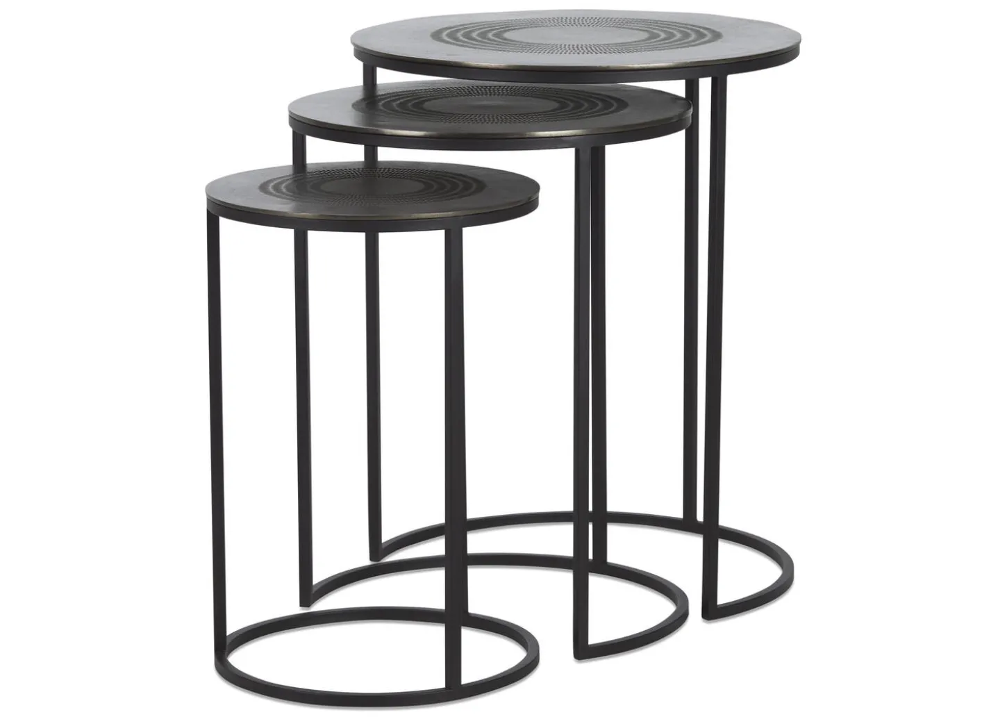 Modello Recycled Metal Nesting Table Set -Charcoal