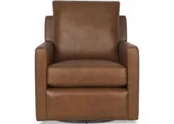 Sadie Leather Swivel Armchair -Arlo Rum