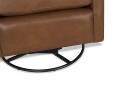 Sadie Leather Swivel Armchair -Arlo Rum
