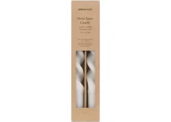 Twist Taper Candles Set White