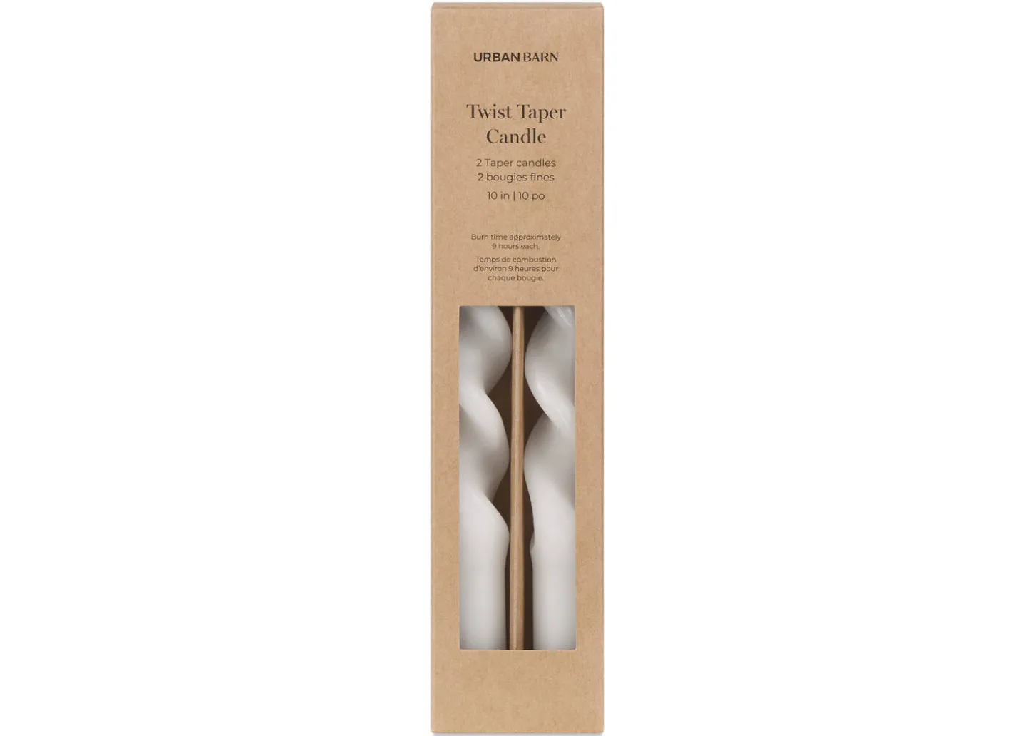 Twist Taper Candles Set White