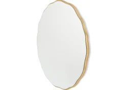 Zina Wavy Round Wall Mirror Brass